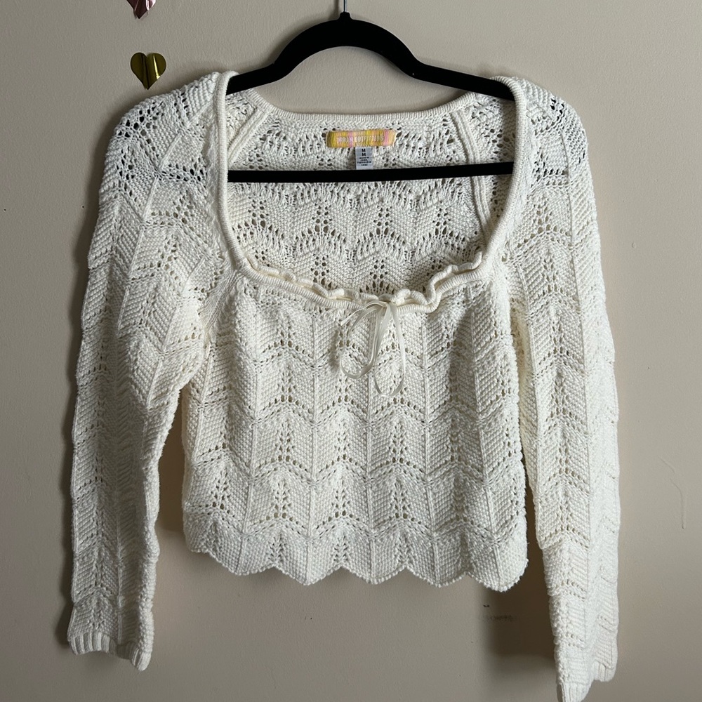 Cream Knitted Long Sleeve Top